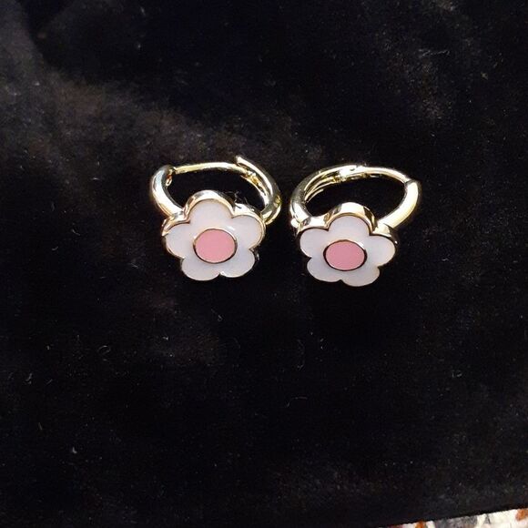 New Little Miss 14K Gold Plated Huggy Earrings Hypoallergenic, Nickle Free New - Picture 1 of 4